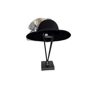 Elegant Black Lily & Lee Wide Brim Church Hat with‎ Veil Accent